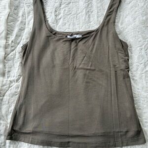 Carly Jean Los Angeles Taupe Tank Top